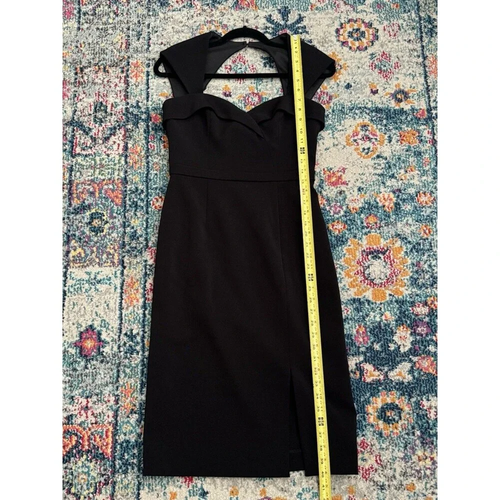 Aidan Mattox Sweetheart Neck Midi Sheath Dress in Black Women’s Size 4‎